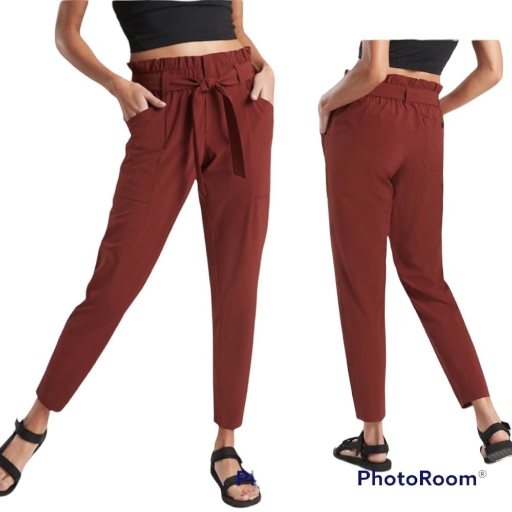 Athleta Skyline Pant‎ Paperbag Waist Adirondack Brown Pants Size 6
